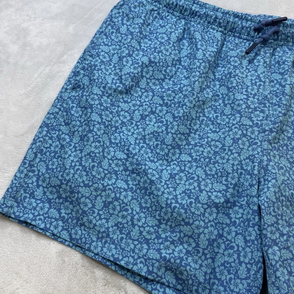 SSCO Swim Shorts LG Blue‎ Floral Print 5.5